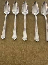 (5) GRAPEFRUIT SPOONS  Rogers Anchor Silver Plate La Touraine Flatware 1920