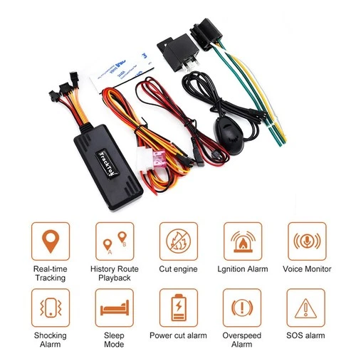 4G 8-Pin Vehicle GPS Tracker OBD ACC Cut-off SOS Real-time + History Playback