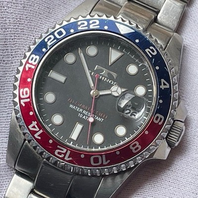 Technos TSM412 PEPSI DIVERS Quartz Men's Watch Vintage Free Shipping Japan