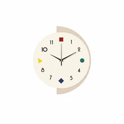 Creative Art Clock 2D Flat Design Modern Geometric Wall Clock for Living Room - Image 1 of 4