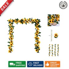 Charming 4 Pack of 7.4ft Sunflower Garlands - Ideal for Festivals  Events
