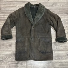 Vintage Hide Society Canada Shearling Sheepskin Leather Rancher Coat Men L/XL