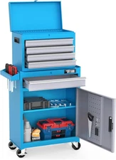 5-Drawer Rolling Tool Chest Tool Storage Cabinet with Detachable Top & Shelf