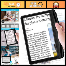 Rechargeable 5X Magnifying Glass with LED Light - Handheld Full Page Magnifier f