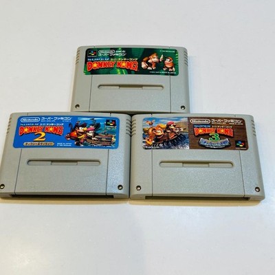 3 Stück Donkey Kong Country 1 2 3 Nintendo Super Famicom SNES Cartridge getestet