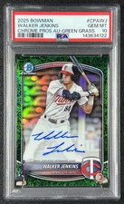 WALKER JENKINS PSA 10 2025 BOWMAN CHROME PROSPECT AUTO GREEN GRASS REFRACTOR /99