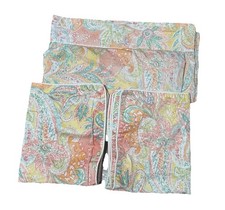 Ralph Lauren Jamaica Coral Paisley 2Standard Sham,1 Full Fitted,1Queen/Full Flat