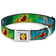 Dog Collar DYAC-Simba2 CLOSE-UP Full Color Lion King Simba, Pumba & Timon Growin