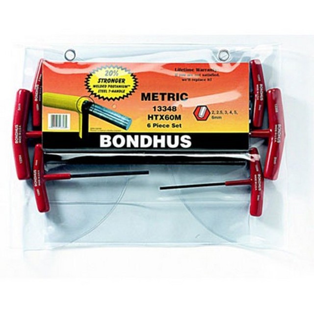 Bondhus 6-Piece 2-6mm Hex Tip T-Handle Hex Key Set w/ProGuard (13348)