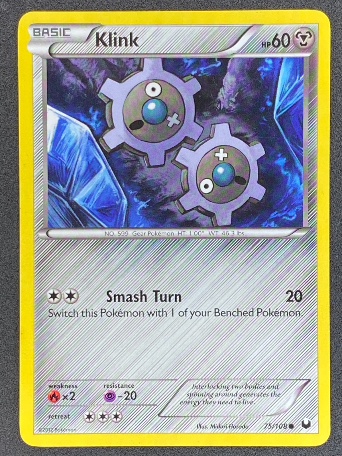 Pokémon Klink 75/108 DEX Dark Explorers LP/NM