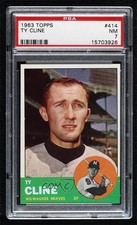 1963 Topps Ty Cline #414 PSA 7 0q5