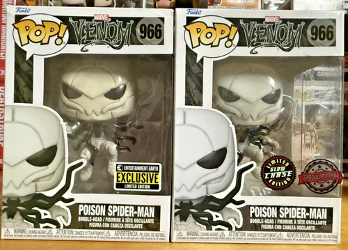 Funko Pop set: POISON SPIDER-MAN #966 (COMMON + CHASE) - in soft protectors
