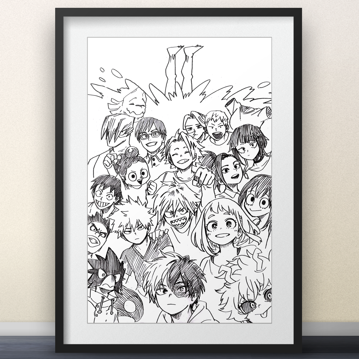 Class 1-A Sketch by Horikoshi - 11x17