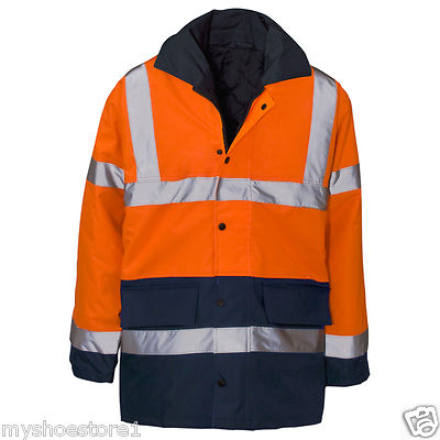 Reflective Security Trafic Hi Vis High Viz Visibility Workwear Safety Work Softshell Jacket