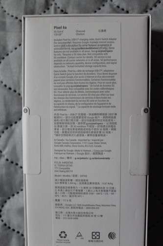Google Pixel 6a GX7AS- 128GB - Charcoal (Unlocked) - Afbeelding 3 van 3
