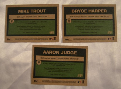 2018 Topps Throwback Thursday Set 17 TBT Mike Trout Bryce Harper Aaron Judge - Picture 10 of 12