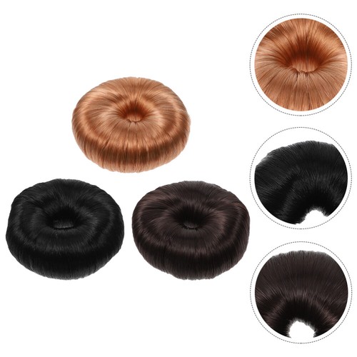 3 Pcs Hair Ring Tray Twist Bun Band Fake Scrunchies Women's Miss - Picture 3 of 12
