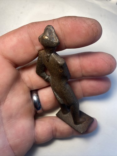 Antica statuina Napoleone come ghisa alta 3-1/4", non dipinta condizioni originali - Foto 5 di 7