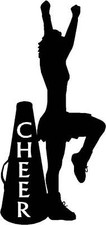 Cheerleader and Cheer Cone- Sport Silhouettes Wall Art - Made in USA