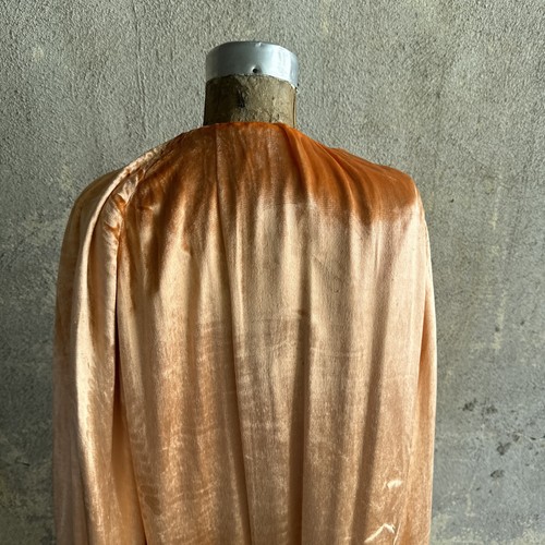 Antiguo abrigo y blusa envolvente de terciopelo de seda crema naranja de los años 20 vintage de los años 30 - Imagen 18 de 24