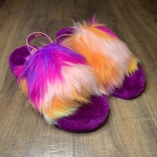 UGG Fluff Yeah Slide Slippers Purple Orange Tie Dye 1120033K US Size 5 UK 4 NEW