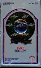 1992 LEAF SERIES 1 SEALED HOBBY BASEBALL BOX 36 PACKS, 15 CARDS PER PACK