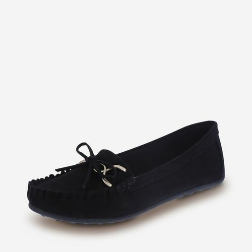 Ditzy Black Driving Moc Moccasins Shoes 