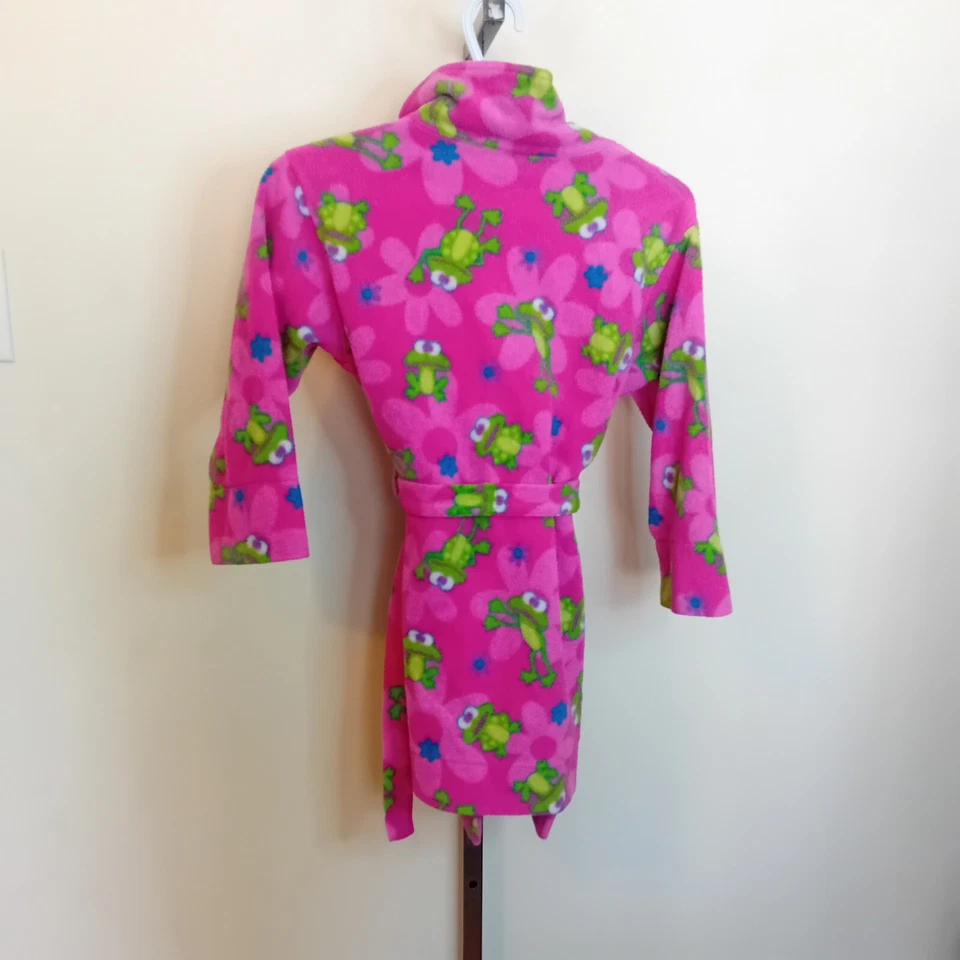 Y2K Capelli Niños Bata Felpa Rosa Caliente Estampado Rana Baño Dormir Ropa de Salón Aprox L Foto 4 de 4