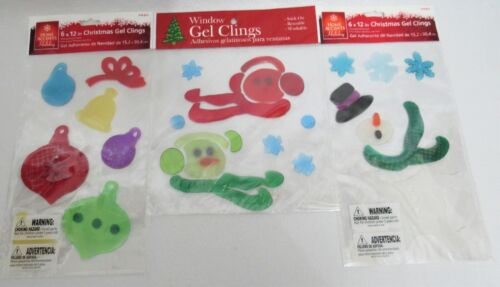 Weihnachten Fenster Gel Klammern Deko Schneemann / Ornamente / Schneeflocken - Bild 2 von 8