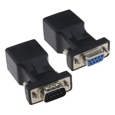 2PCS 9-Pin RS232 DB9 to RJ45 Serial Adapter Ethernet Converter for Standard 9...