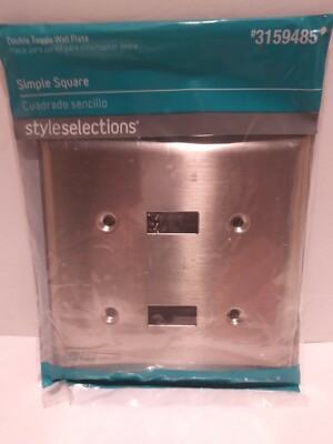 LOT OF TWO (2) Satin Nickel Double Toggle Wall Plate  #3159485 w / Hardware