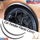2X Carbon Fiber Car Wheel Eyebrow Arch Trim Lips Strip Fender Flare Protector;