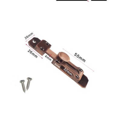2Pcs Barrel Slide Door Bolts, 2'' Zinc Alloy Security Latch Lock, Red Bronze