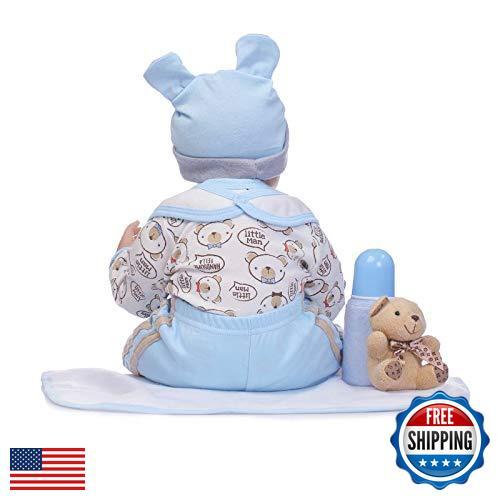 Reborn Baby Puppenkleidung Junge 5 Teile für 17-18 Zoll Reborn Puppe Junge blau Outfit - Bild 3 von 4