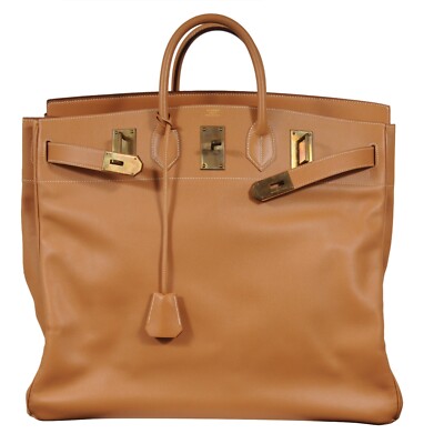 Hermes Haut à Courroies Hac 50 Travel Duffle Bag Courchevel Gold