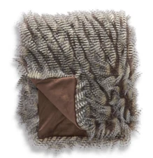 K & K Interiors - Gray Three Tone Faux Fur 63" Throw Blanket - 15947C