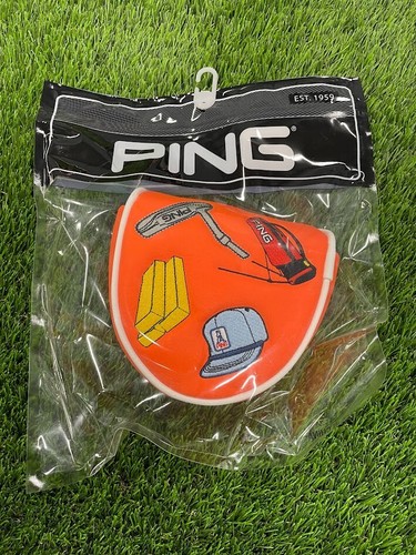 Ping Decal Orange Mallet Putter Headcover - Brandneu!