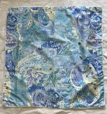1 Ralph Lauren Cotton Blue Floral Cotton Pillow Sham 28 X 28 EUC