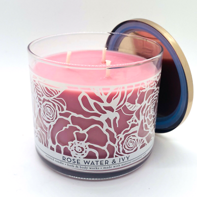 Bath & Body Works ROSE WATER & IVY 3 Wick Large Scented Candle