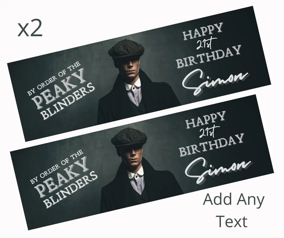MADVINYL 2x Personalised PEAKY BLINDERS Theme Birthday Banner LARGE Party Poster