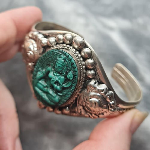 Armreif Tara breit ~ Türkis ~ Handarbeit aus Nepal (1513) - Bild 2 von 4