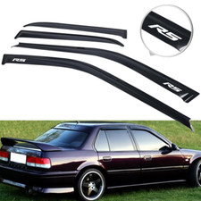 For 90-93 Honda Accord Sedan Window Visor Rain Deflector Guard Vent W White Rs For 90-93 Honda Accord Sedan Window Visor Rain Deflector Guard Vent W White Rs