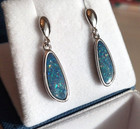 NEW ~ 3.80 TCW OPAL DOUBLET DROP EARRINGS IN STERLING ~ OPAL HUNTER CLOSEOUT — photo 7
