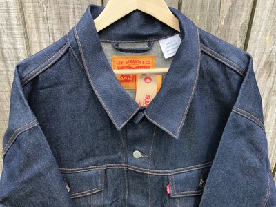 Men's Levi's Trucker Denim Jean Jacket Raw Unwashed Rigid Indigo Blue Size 5XL 190416747139 | eBay