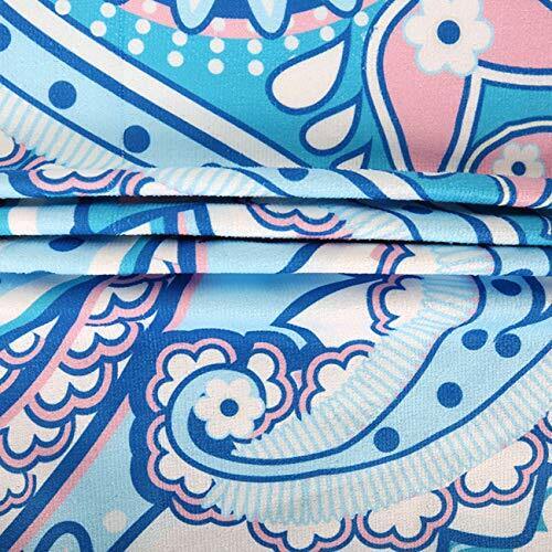 Round Beach Blanket 60" Soft Microfibre Circular Beach Towel Throw Blue Paisley - Picture 4 of 7