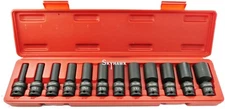12 Pc 3/8" Drive Universal Swivel Deep Impact Socket Set SAE Cr-Mo