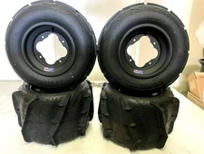 CYCLONE SAND DUNE PADDLE TIRES DWT A5 BLACK RIMS FRONT/REAR LTR450 LTZ400 KFX450