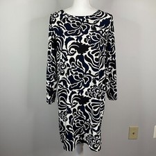 Ann Taylor LOFT Dress Women Size Small Sheath Navy Blue Pockets