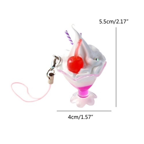 Simulation Ice Cream Pendant Hanging Rope Phone Chain Strap Keychain Accessory - Zdjęcie 8 z 11