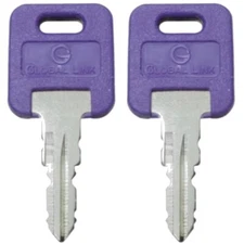 1 Pair (2 keys) Global Link OEM Precut PURPLE Keys RV Trailer Camper Keys G312